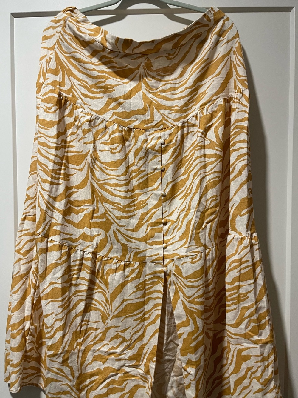 Midnight Sky Animal Print maxi skirt in Orange & White Like New